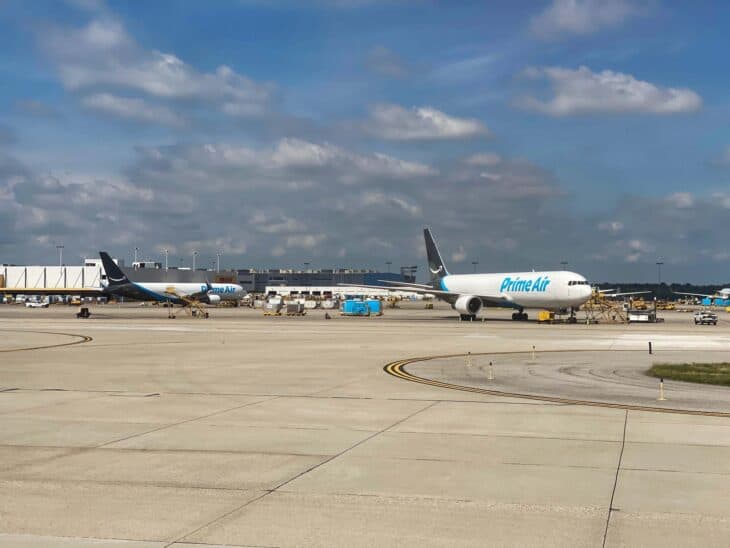 Prime Air Boeing 767 cargo jet on the apron at Cincinnati/Northern Kentucky International Airport