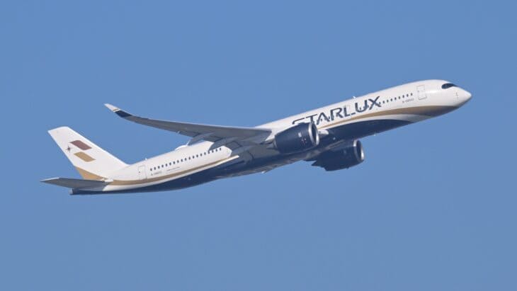 STARLUX Airlines Airbus A350-900 B-58502 departing Taoyuan