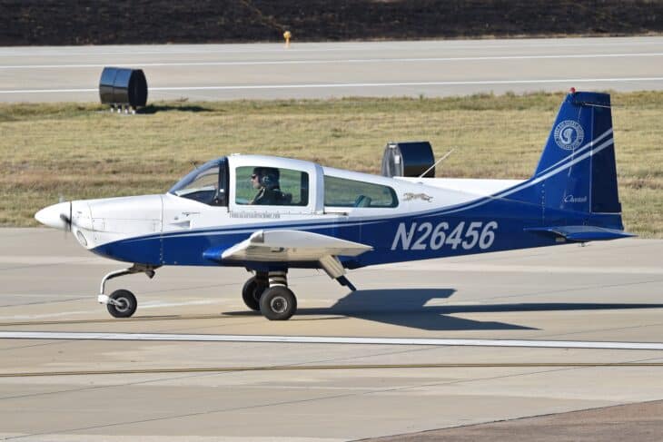 Grumman American AA-5A Cheetah N26456 taxiing at Dallas Executive Airport