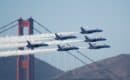 Blue Angels pass the Golden Gate Bridge, Fleet Week 2017