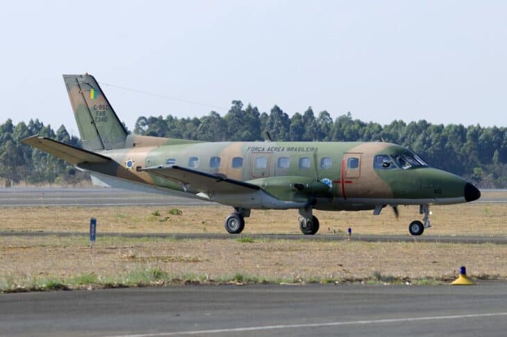 Brazilian Air Force C-95 Bandeirante in camouflage on the runway