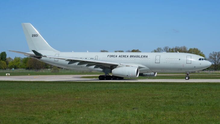Brazilian Air Force KC-30 Airbus A330 tanker transport 2901 on the runway at Hannover