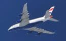 British Airways Airbus A380 G-XLEC banking in flight