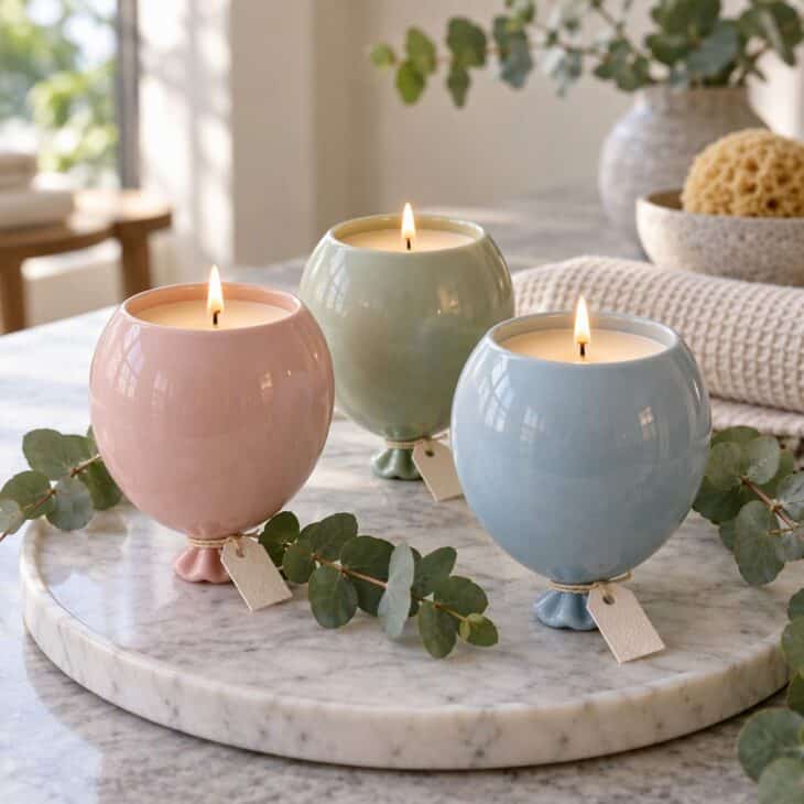 A trio of candles is a centerpiece and a gift in one.