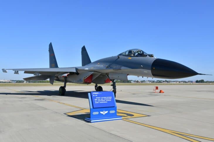 Shenyang J-11B parked on the ramp at a PLAAF open day