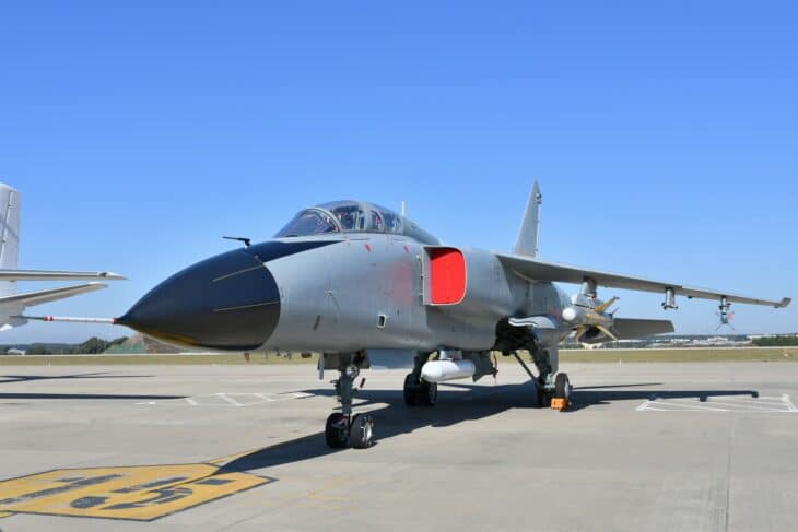 Xi'an JH-7A parked head-on at a PLAAF open day