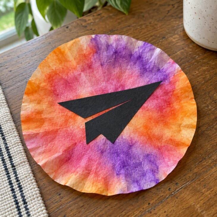 A coffee filter dyed in orange
