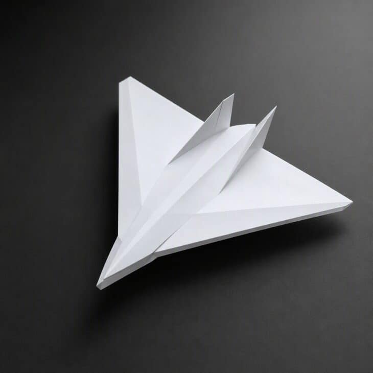 Using the full sheet width as wing gives a stable, forgiving delta.