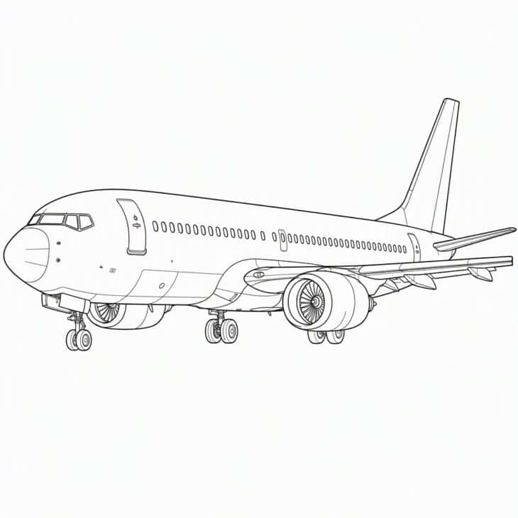 Panel lines, winglets and engine detail on a realistic jet.