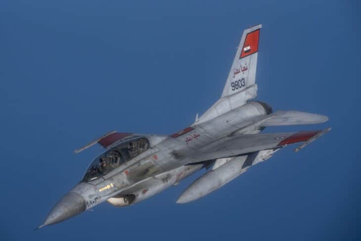Egyptian Air Force F-16 serial 9803 in flight