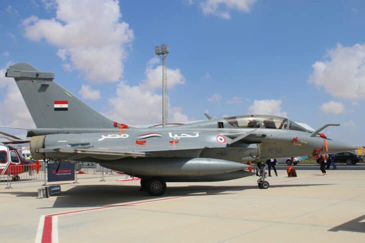 Egyptian Air Force Dassault Rafale DM serial 9265 parked on the ramp at El Alamein