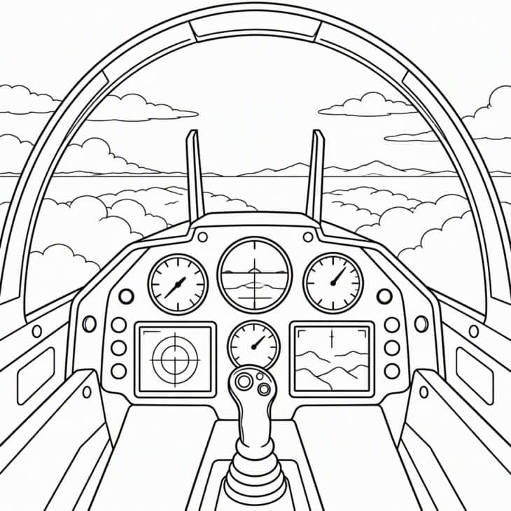 Round dials and a stick put the colorer in the pilot seat.