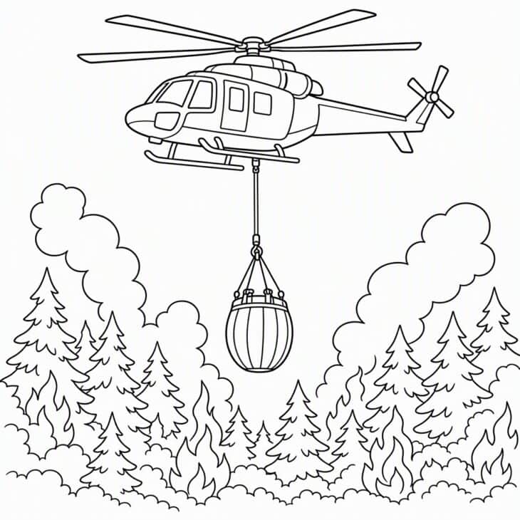 The bucket and cable make a dramatic action page.