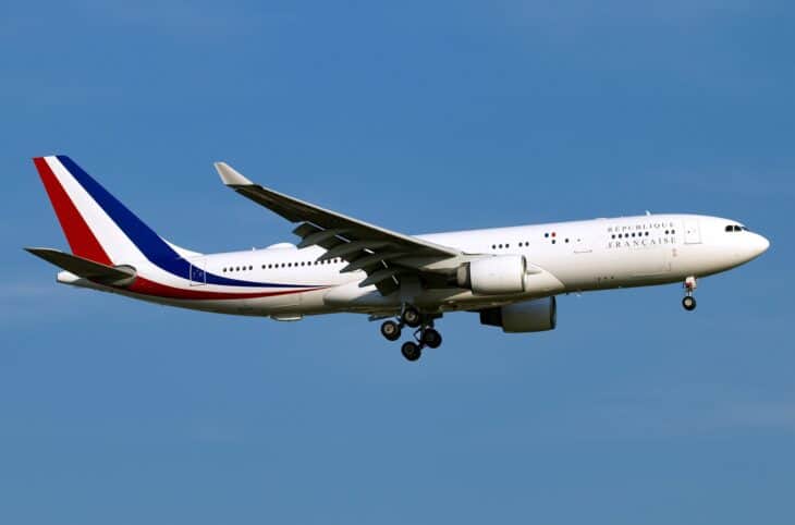 French government Airbus A330-200 F-RARF in République Française livery on approach with gear down