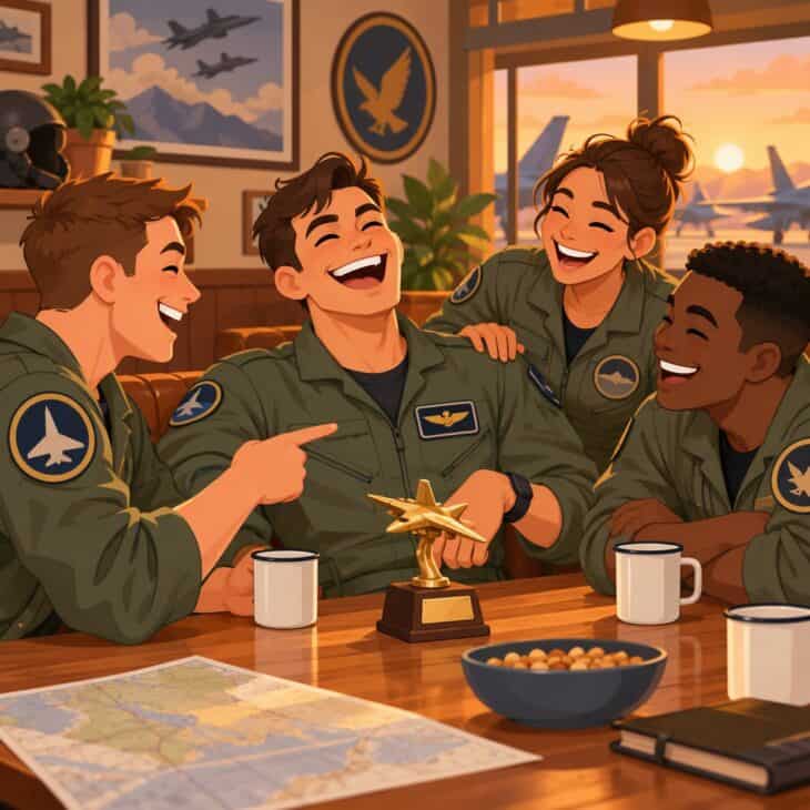 The squadron laughs at a new nickname.