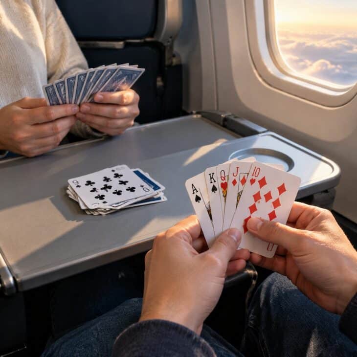Gin rummy fits comfortably into a two-person row.
