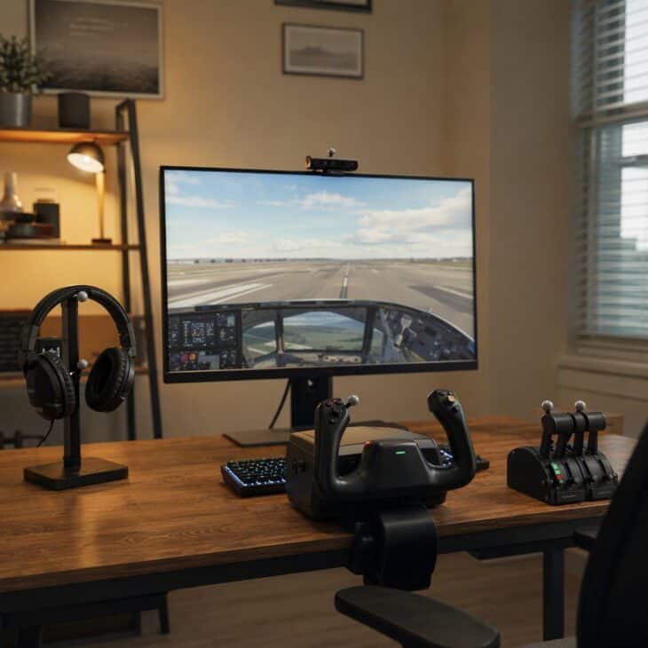 Head tracking lets you glance around the cockpit by turning your head.