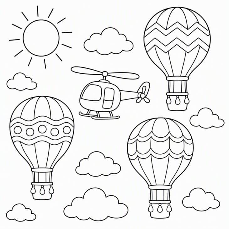 Balloon patterns invite plenty of color.