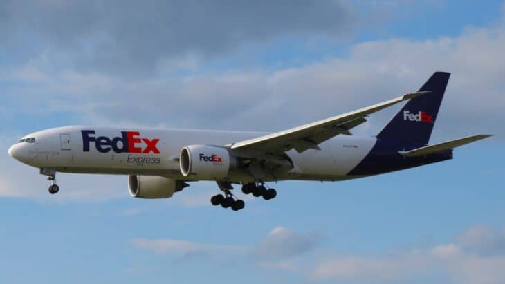 FedEx Express Boeing 777F on approach