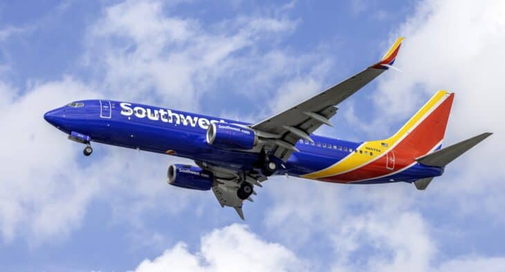 Southwest Airlines Boeing 737-800 on approach