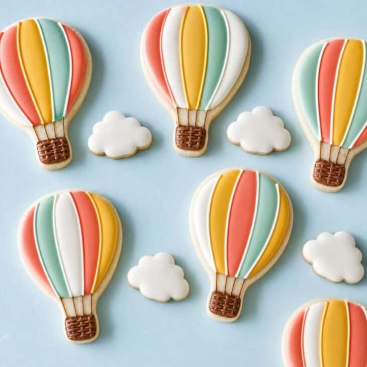 Stripes in three colors turn a simple teardrop into a balloon.