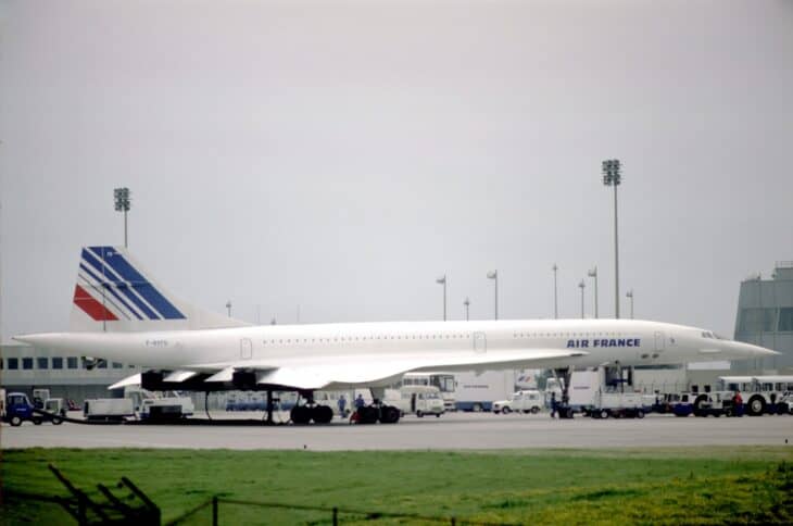 Air France Concorde F-BVFD parked on the ramp at Charles de Gaulle Airport
