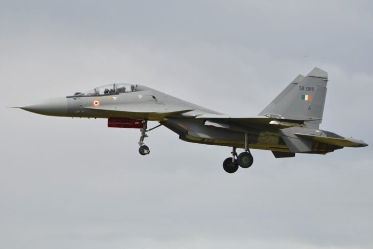 Indian Air Force Sukhoi Su-30MKI SB065 on approach to land
