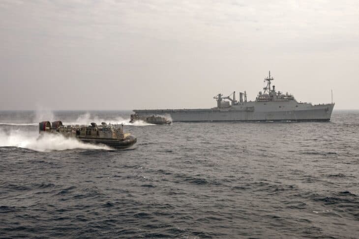 INS Jalashwa amphibious transport dock at sea