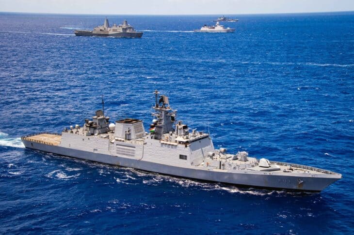 INS Shivalik (F47) sailing at sea