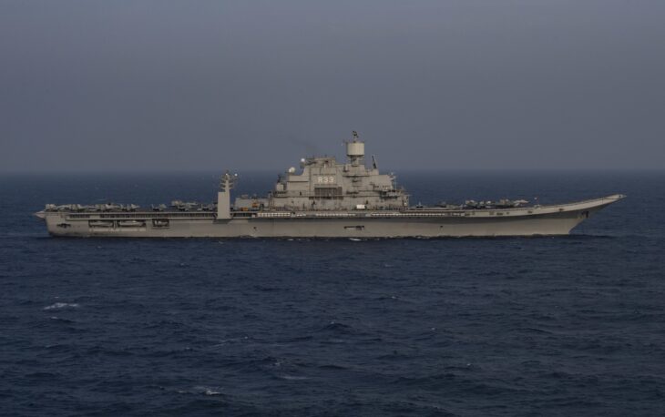 INS Vikramaditya steaming in formation