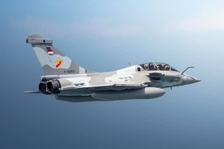 Indonesian Air Force Dassault Rafale T-0303 in flight