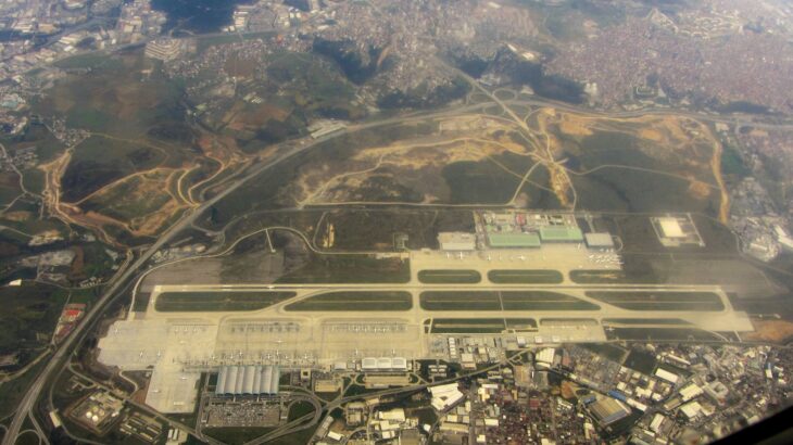 Aerial view of Istanbul Sabiha Gökçen Airport on the Asian side of the city, photographed in November 2015