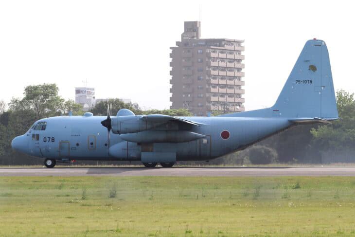 JASDF Lockheed C-130H Hercules 75-1078 taxiing on a runway