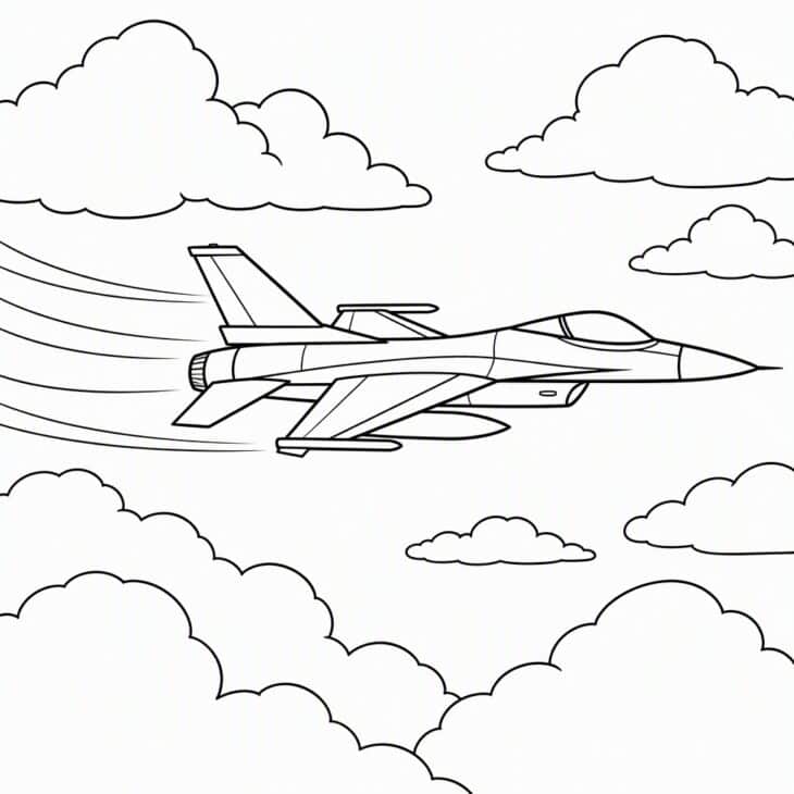 Puffy clouds give plenty of easy areas around the jet.