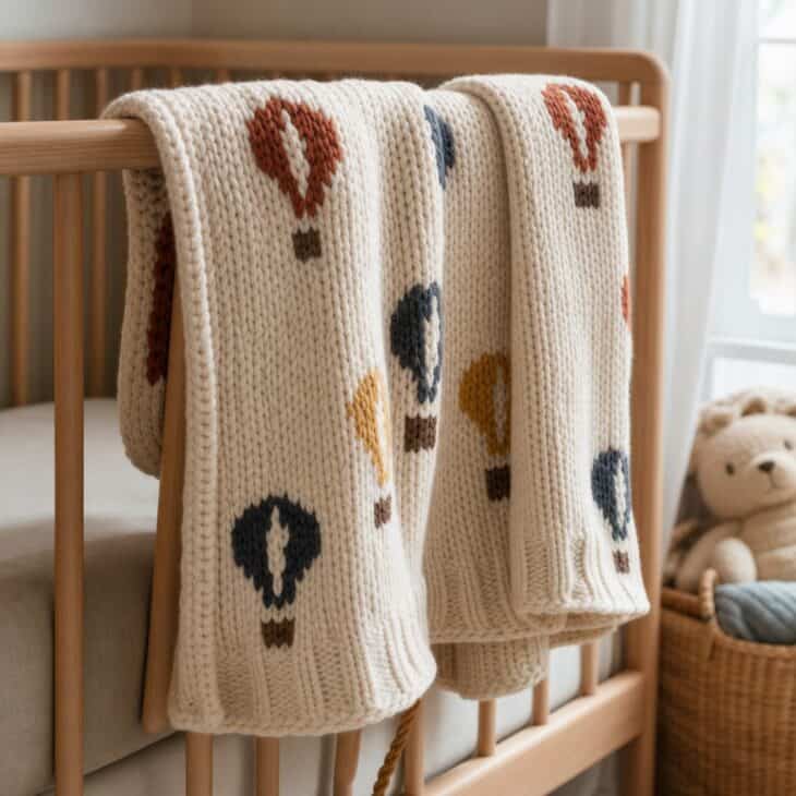 A woven pattern adds balloons without any wall space.