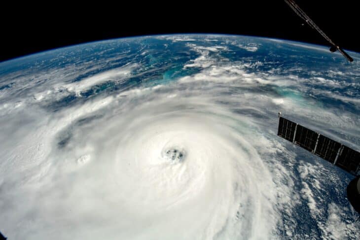 Hurricane Ian's eye photographed from the International Space Station in September 2022