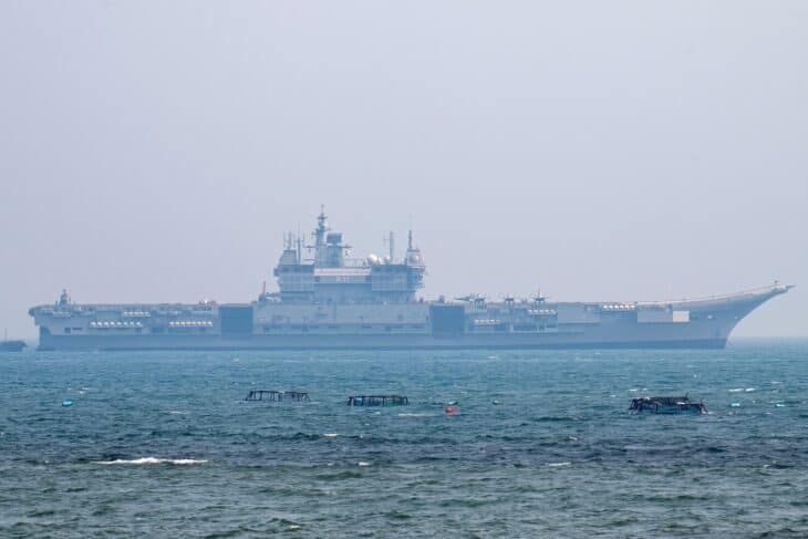 Indian aircraft carrier INS Vikrant at sea off Visakhapatnam