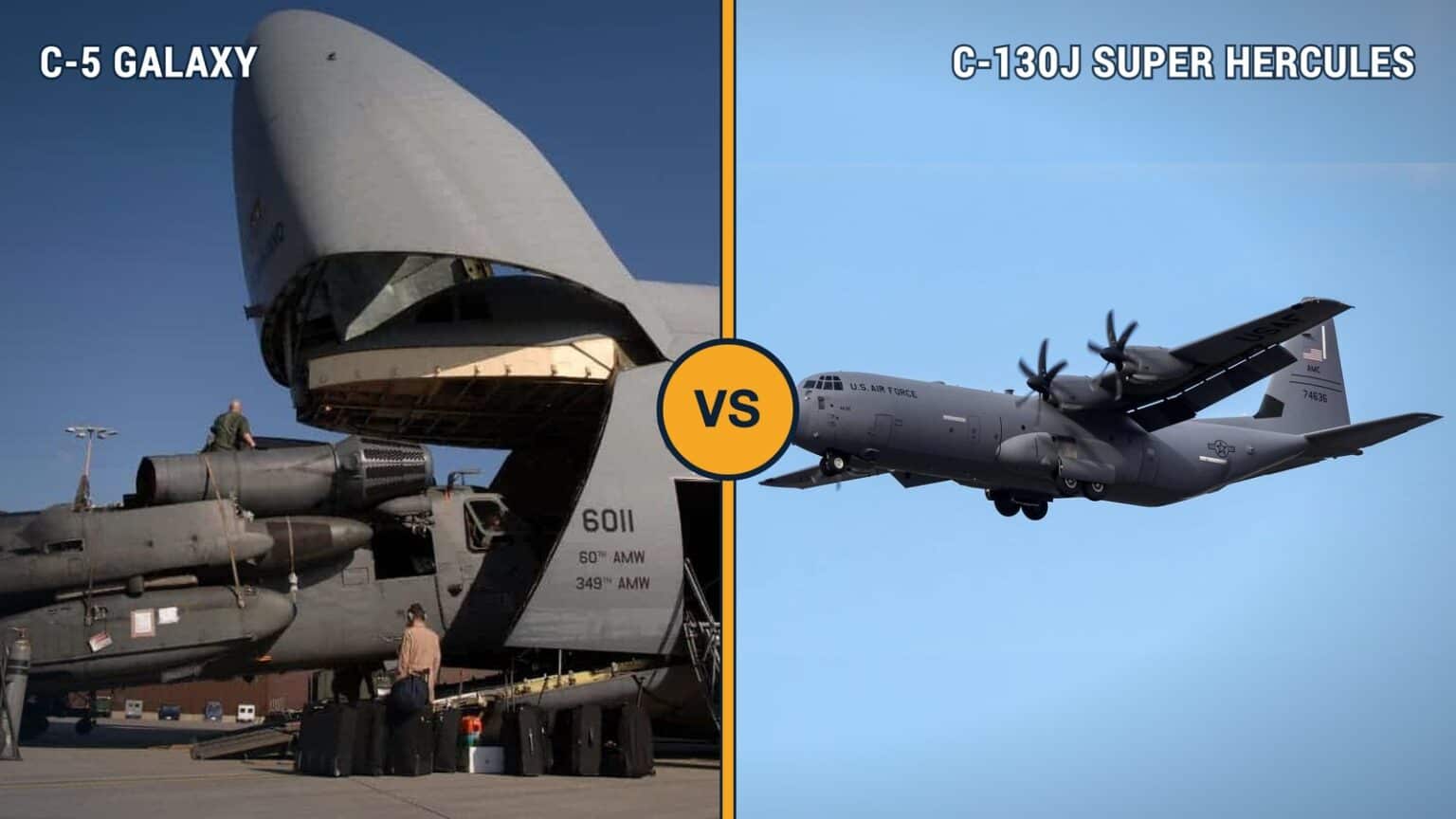 C-5 Galaxy vs C-130 Hercules: The C-5’s Cargo Hold Is Longer Than a Whole C-130