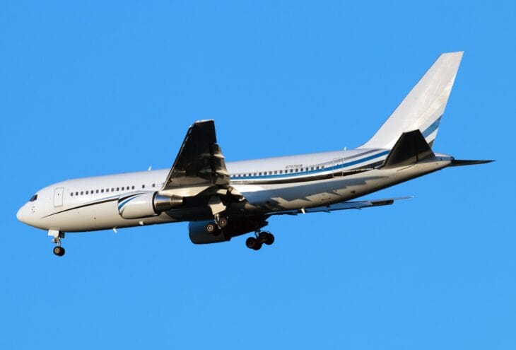 MLW Air Boeing 767-200 N767MW on approach with landing gear down