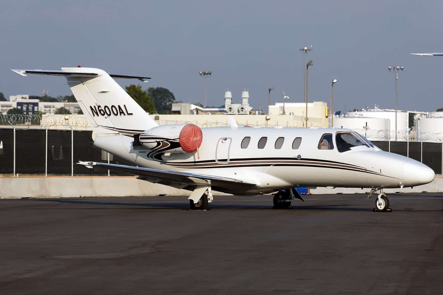 Cessna Citation CJ1 N600AL parked on the ramp at Atlanta Hartsfield-Jackson airport