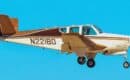 Beech K35 Bonanza N221BD in flight at North Las Vegas