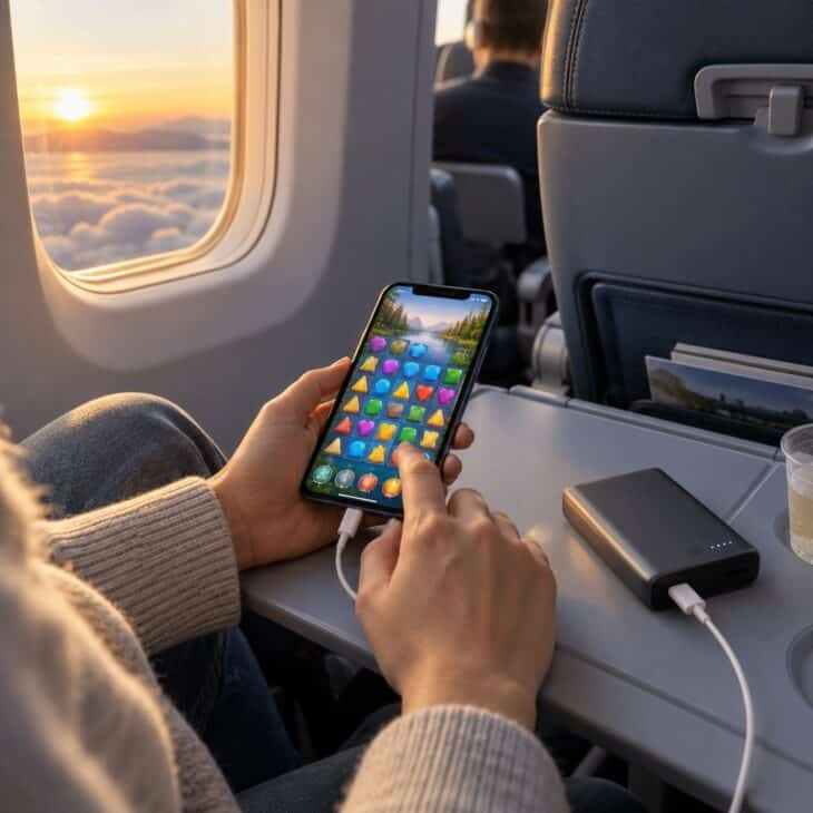 Test each game in airplane mode before you leave home.