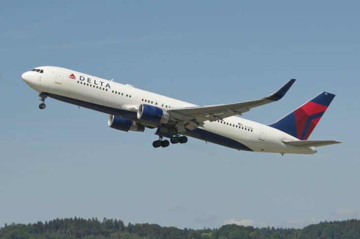 Delta Air Lines Boeing 767-300ER N171DN climbing out of Zurich