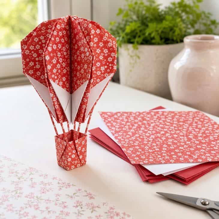 A single square of paper folds into a puffed balloon.