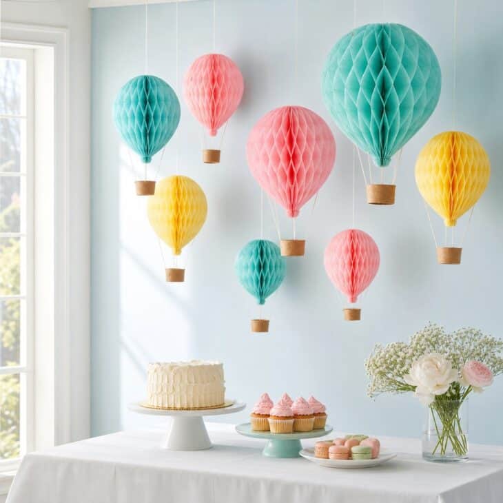 Tissue balloons in a cluster give a party a photo spot.