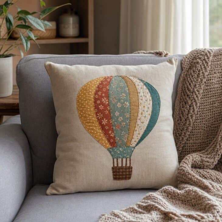 Patchwork turns a balloon into a cozy pillow.