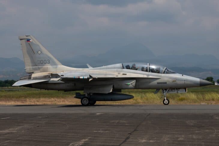 Philippine Air Force FA-50PH Fighting Eagle number 003 taxiing at an exercise