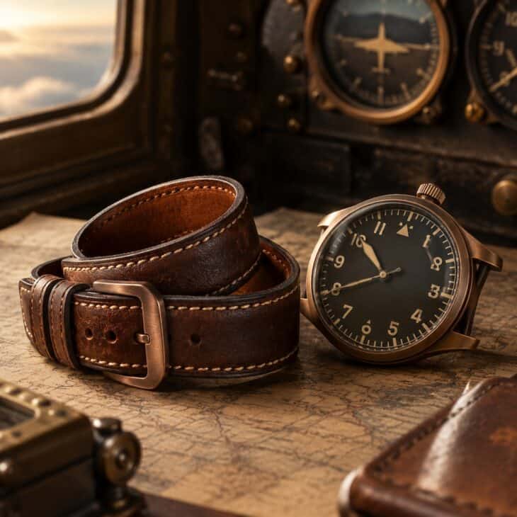 A strap swap refreshes a watch the pilot already owns.