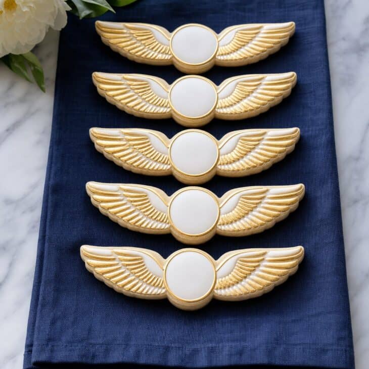 Gold-painted wings make a graduation favor that looks earned.