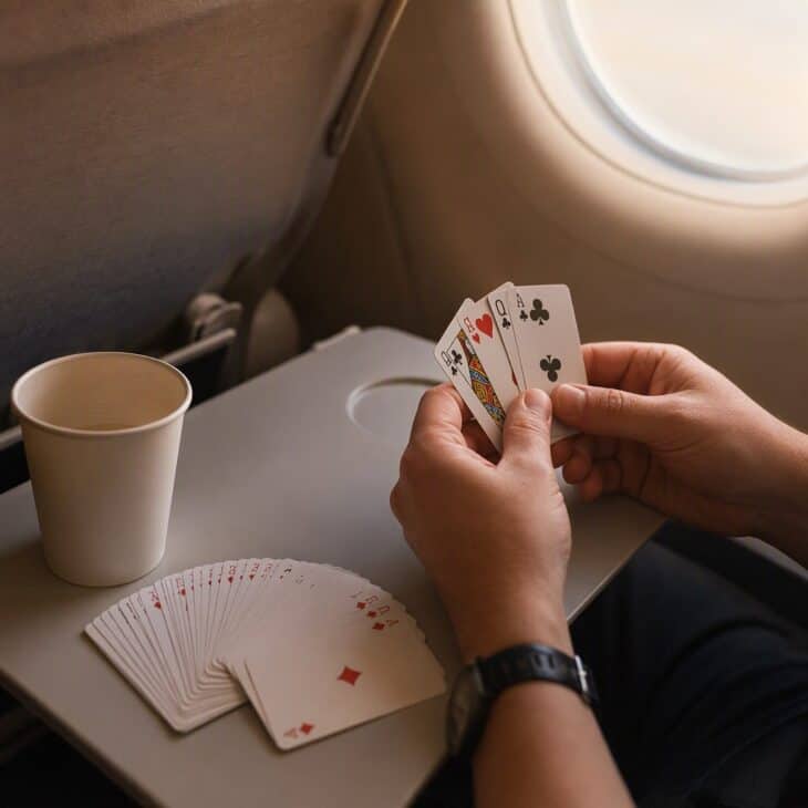 A deck of cards is the lightest game you can bring.